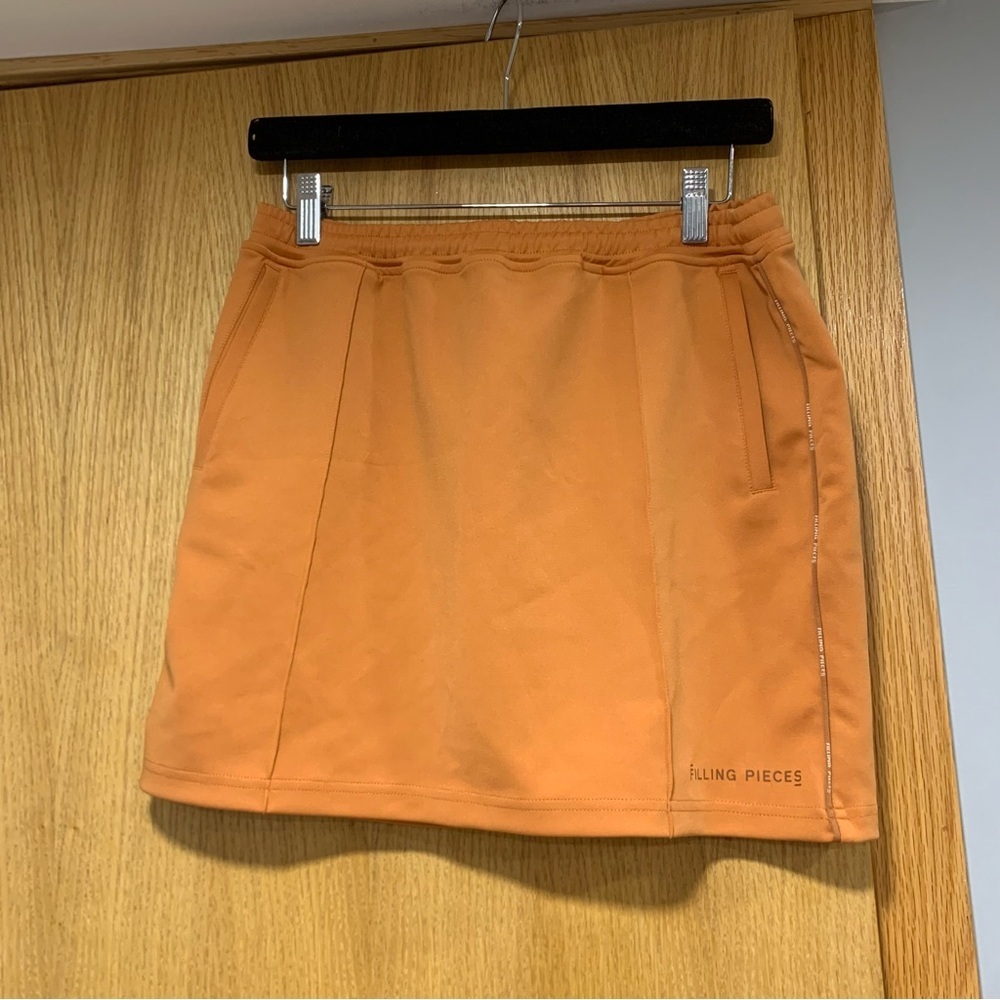Filling Pieces Orange Jersey Track Skirt with Pockets - Size Medium